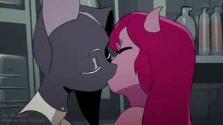 Throating Lesbian Extreme French Kiss