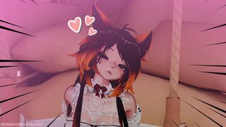 Cat Girl Goes Crazy Seeing The Gock! (Cute)