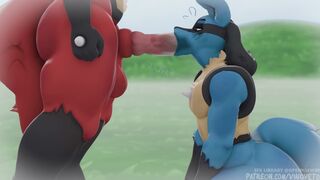 Red and Blue Lucarios (vinoveto)