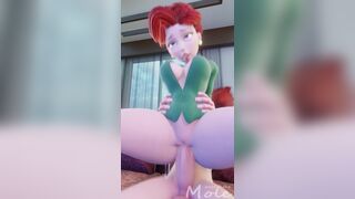 [ManWiththeMole] Ming Lee reverse cowgirl (Turning RED)