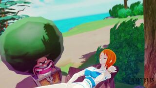 Nami masturbates in front of Gaimon [One Piece]