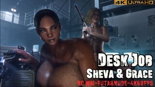 Sheva & Grace | Desk Job [NO WM][FUTA&NUDE][4K60FPS]
