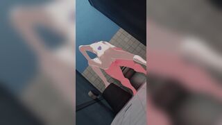 uraraka being fucked in the bathroom while Deku records it (POV)