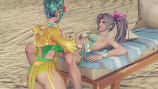 Mantis and Psylocke in the beach alternative with bikini