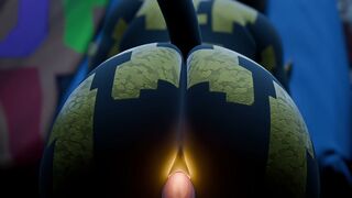 Spice sitting on a white cock