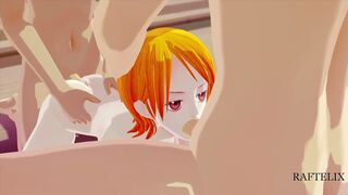 Nami x Yosaku & Johnny Threesome - RaftellX