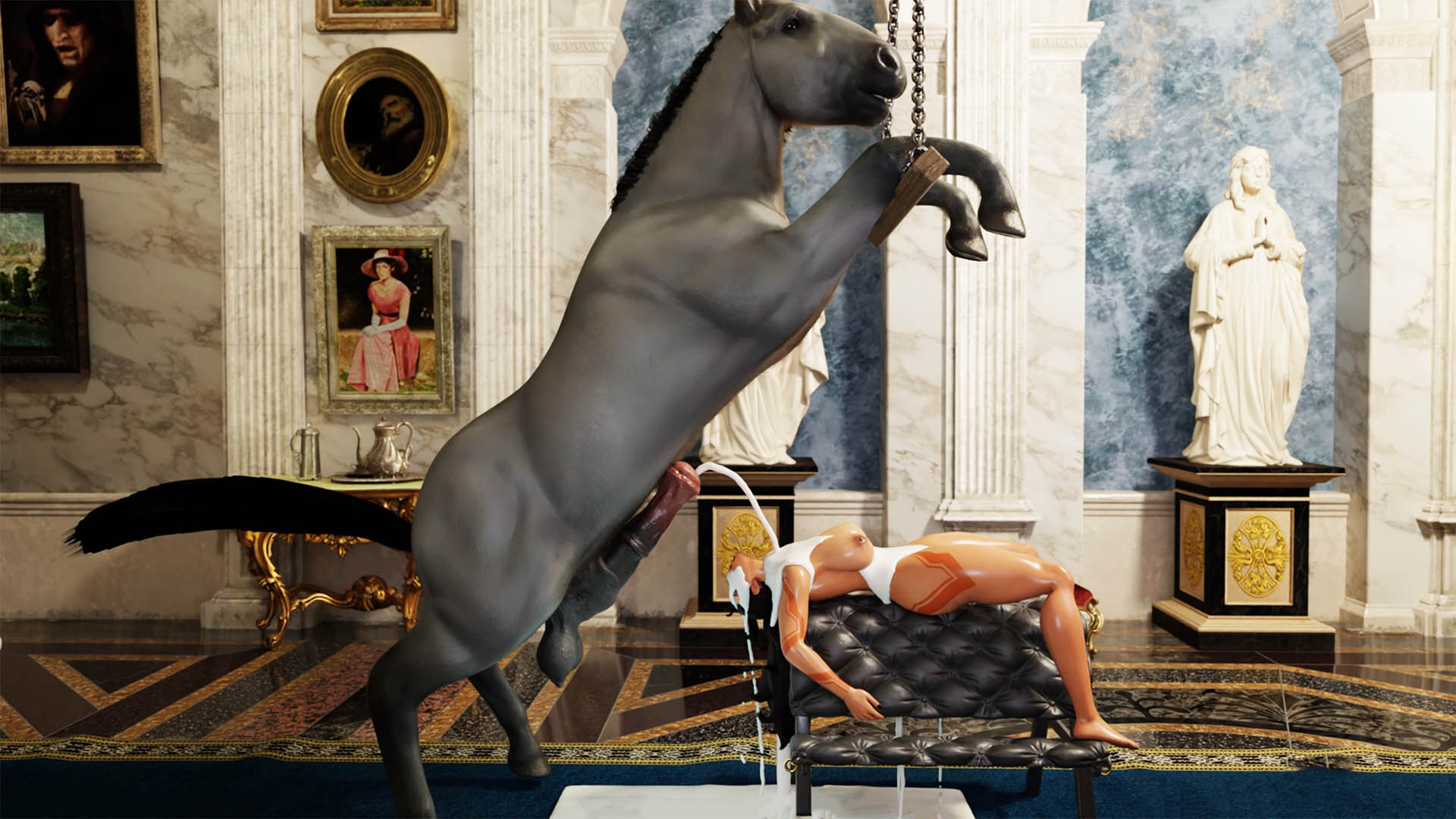 Brunette Used By Horse Hard Thebaldman