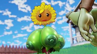 The zombie can't resist sunflower's charm