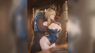 Artoria Lancer X Horse Man