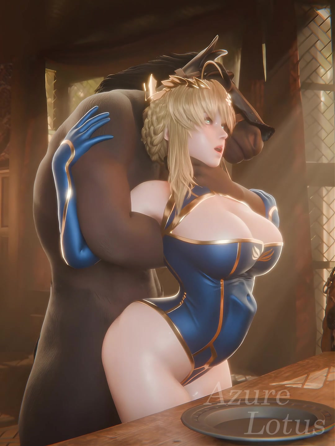 Artoria Lancer X Horse Man