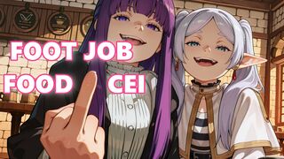 Frieren discreetly gives you a footjob IN PUBLIC