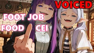 Frieren discreetly gives you a footjob IN PUBLIC