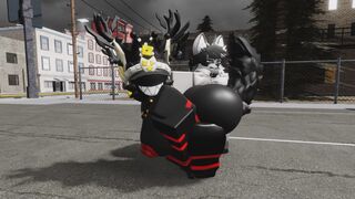 Furry slut gets creampied by a hung wolf in Roblox~