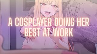 A Cosplayer Doing Her Best At Work