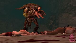 Elizabeth Caught by Mirelurk! (Blood Warning) (Commission)