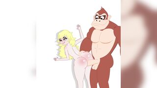Peach getting her peach smashed by donkey kong ( Longer Version )