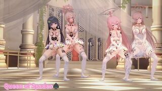 [QOS] Blue Archive Hoshino, Hanako, Mimori, Miyu Sex Dance