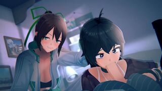 Bigsis forcing her to choke on your cock