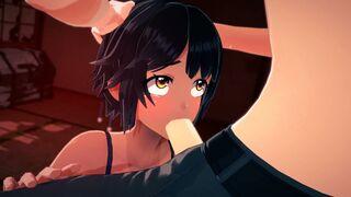 Brunette stepsister forced to choke on cock