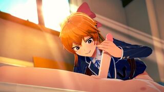 Quick handjob from stepsister before the next class