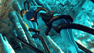 Samus In A Tentacle Trap [KaminaKirei]