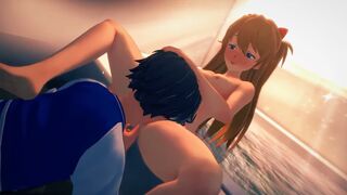 Asuka fingered and eaten [Neon Genesis Evangelion]