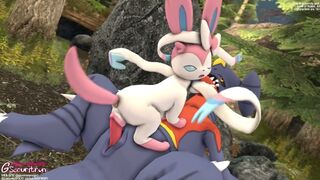 Garchomp confesses his love to Slyveon