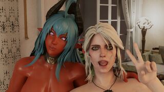 Ciri is having sex with a succubus. True Facials