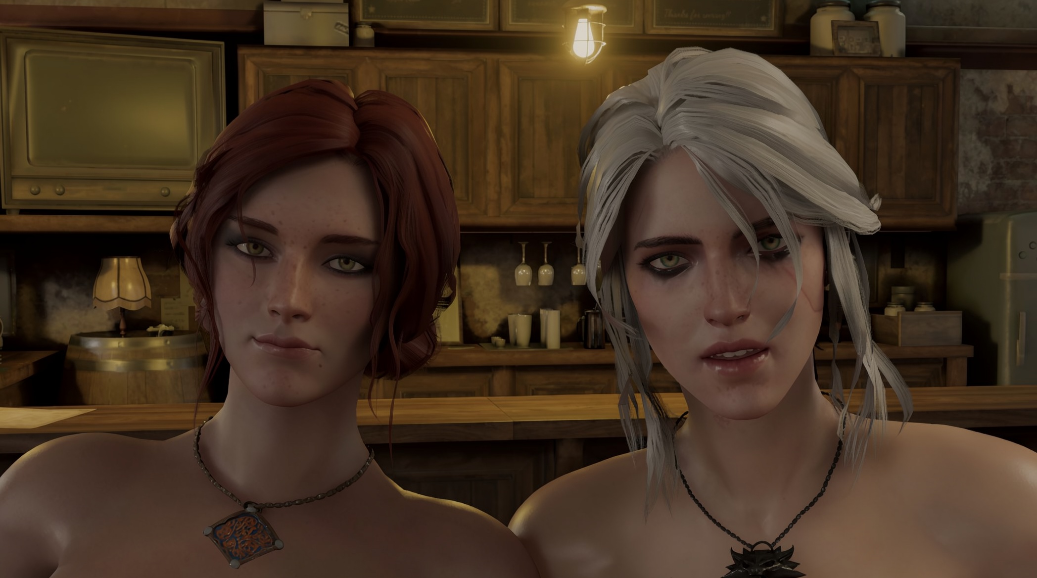 Ciri fucks Triss in the tavern. True Facials 