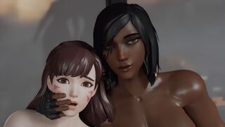 Pharah training with D.Va. True Facials