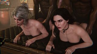 Ciri & Yennefer | Pronbone Foursome [NO WM][Blacked][Pewposterous][4K60FPS]