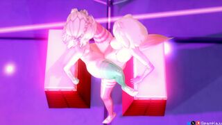 Laimu x Mint - Sloppy sister scissoring squirt show (SpamKaju)