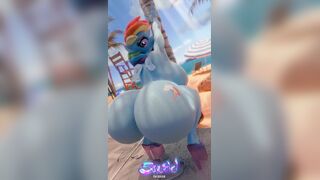 Rainbow Dash On The Beach