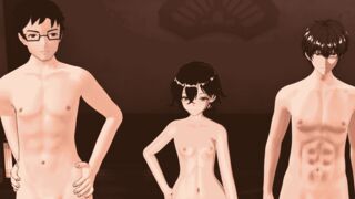 Femboy Seduces his Straight Brother in front of Dad in the Bathhouse [Full Viedo]