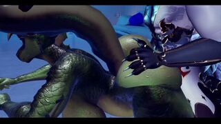 Straight Furry Creampie two Dragons