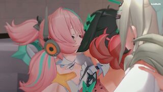 Sunna, Aria & NangongYu threesome sex video (ZzZ) Futa