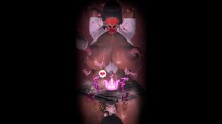 Chiaki's womb gulps down worms' semen