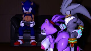 Silver freaking Blaze While Sonic gets frustrated playing the game - [Oyasuqtsfm]