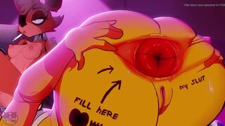 Toy Chica struggling to shit out an egg!