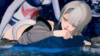 Lucy x Futa Rebecca having fun (WuWa x Cyberpunk) sex video
