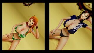 Nami and Robin get auctioned off and fucked