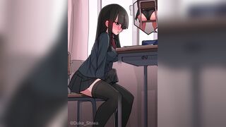 futa hands free cumshot in class