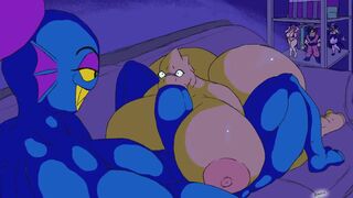 [Biboioioi] Undyne always enjoys her movie nights with Alphys
