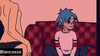 Gorillaz Noodles has fun with 2D
