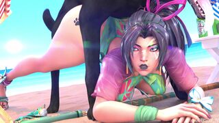 psylocke beach time DOG