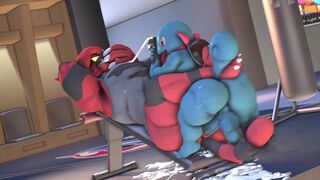 Squirtle, Incineroar and Dragonite Gangbang