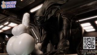 With a space station evacuated, the Xenomorph Queen discovered a toy that was left be