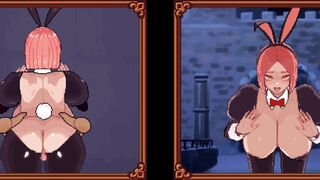 Bunnygirl fucked from behind double view