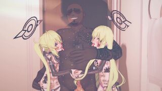 Blue Archive - Tachibana Twins Corrupted into Black-Obsessed Bitches: Training Arc