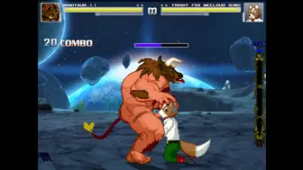 Minotaur gets a blowjob from multiple sluts